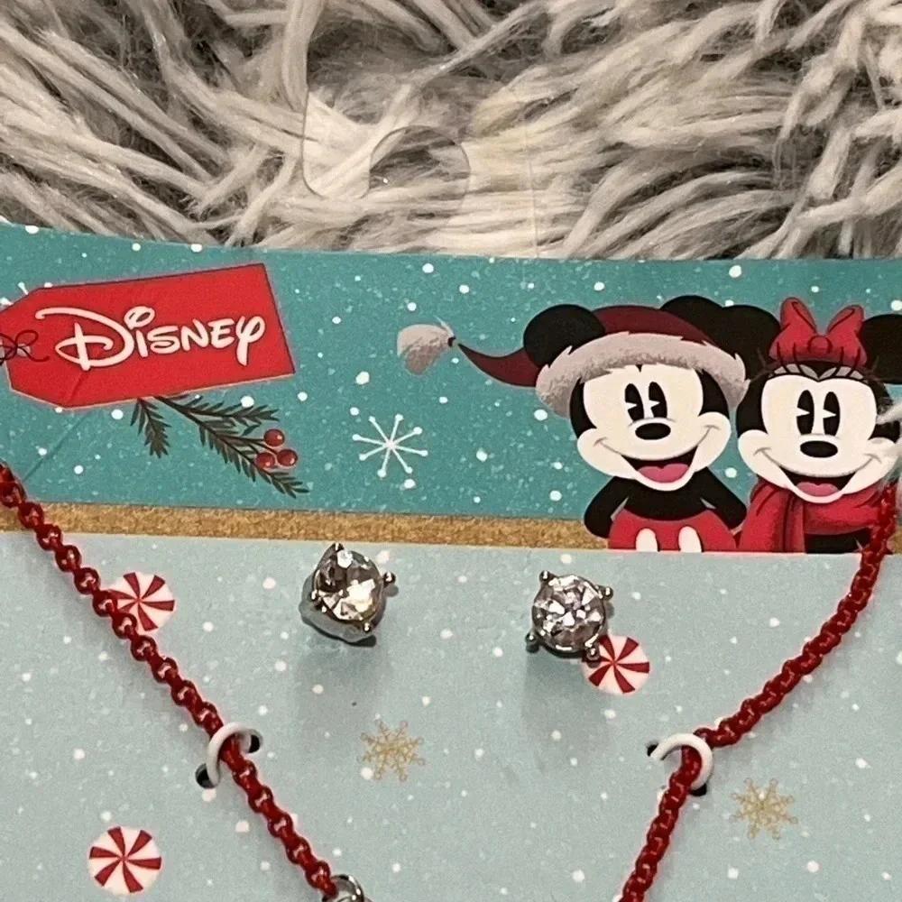 𝅺mickey Santa Christmas Necklace and Earrings set - Picture 4 of 4
